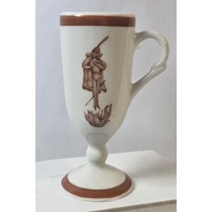 Vintage Loubat Carr Ironstone Flaming Devil Diablo Demitasse Espresso Cup Mug